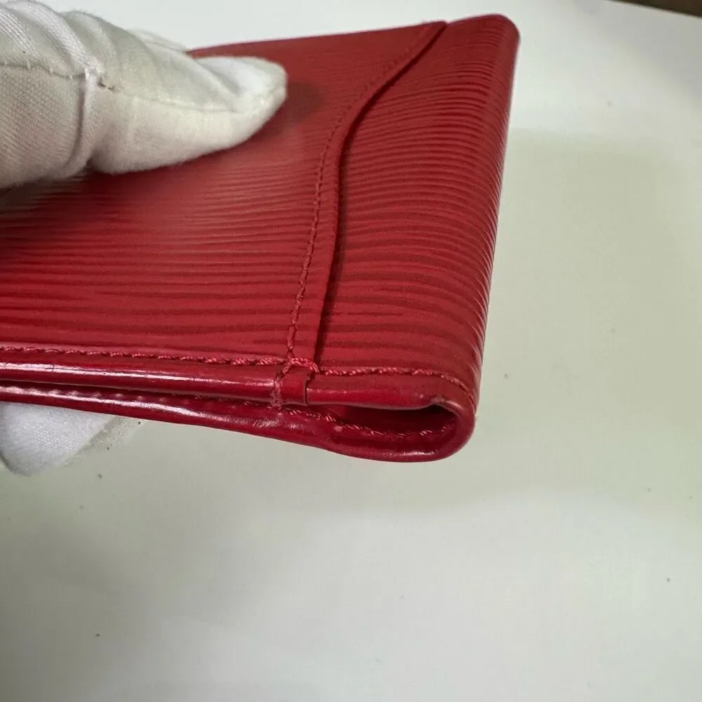 Louis‎ Vuitton Red Epi Leather Slim Vertical Bifold